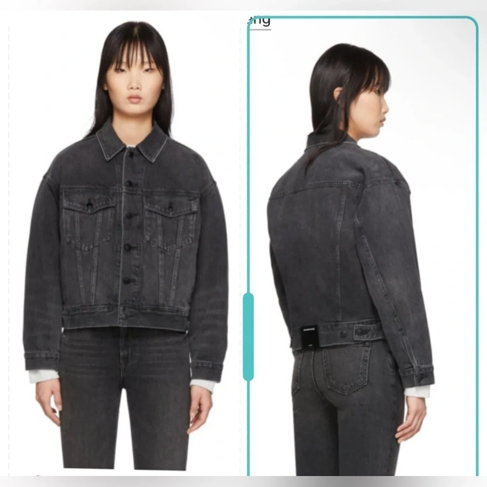 Alexander Wang Black Denim Game Jacket Size S